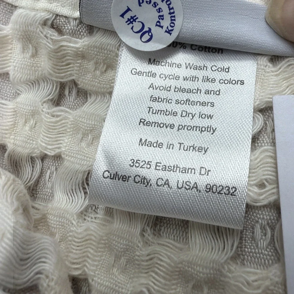 Parachute Waffle Cotton Throw 50x70 Putty NWT
